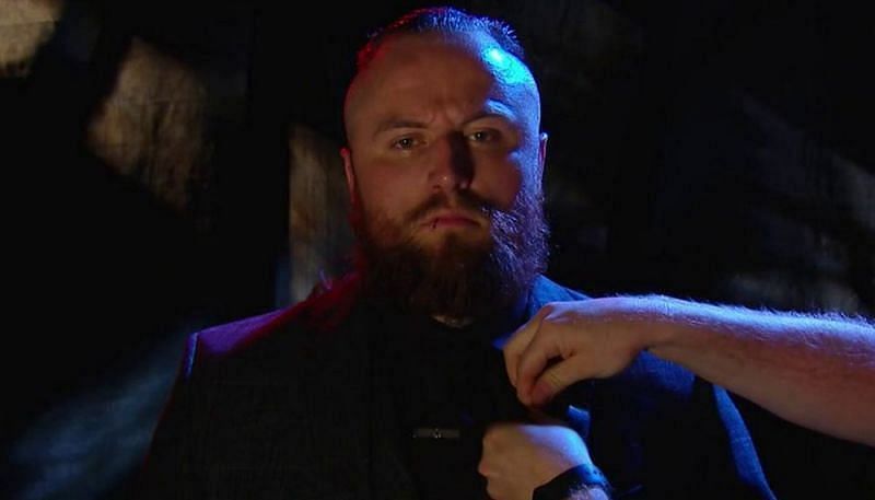 Aleister Black during one of his promos