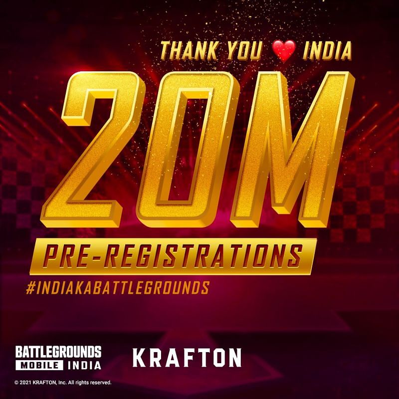 KRAFTON thanks Indian Fans for 20Million+ Pre-Registrations