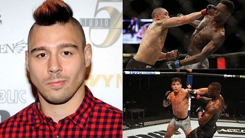 Dan Hardy (left) breaks down Israel Adesanya's finishes (right)