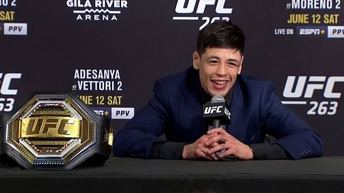 Brandon Moreno at UFC 263 post-fight press conference [Image Credits: UFC's YouTube Channel]