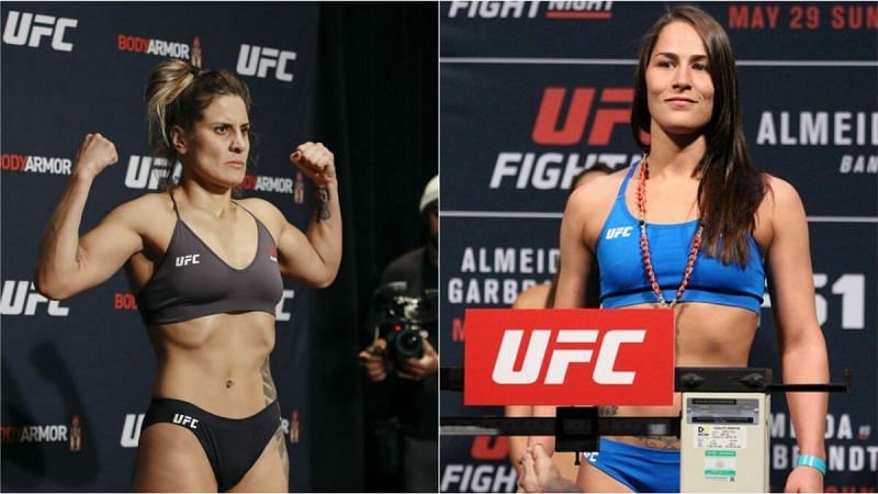 Jennifer Maia (left) meets Jessica Eye (right) at UFC 264
