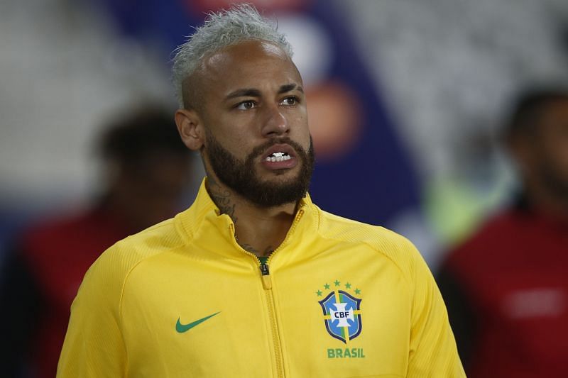 Neymar looks on during Brazil's match against Peru in the 2021 Copa America