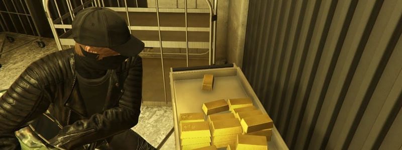 These gold bars are seriously heavy (Image via GTA Online Reddit)