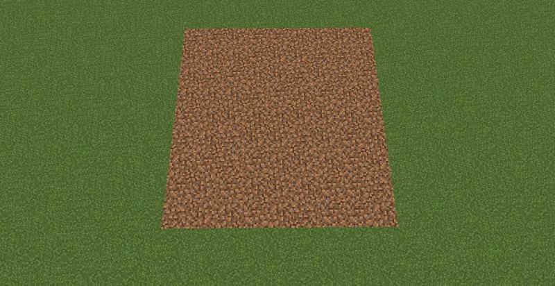 Build dirt area of 9x9 (Image via Minecraft)
