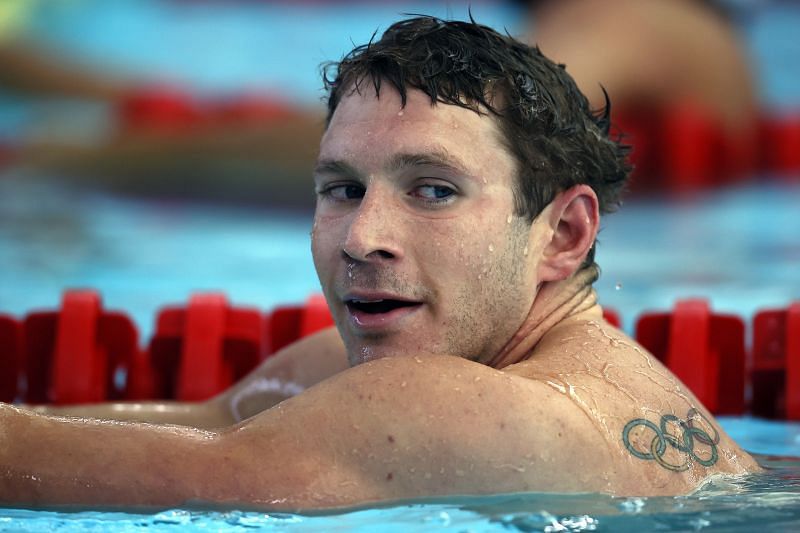 Ryan Murphy reacts during the TYR Pro Swim Series at San Antonio