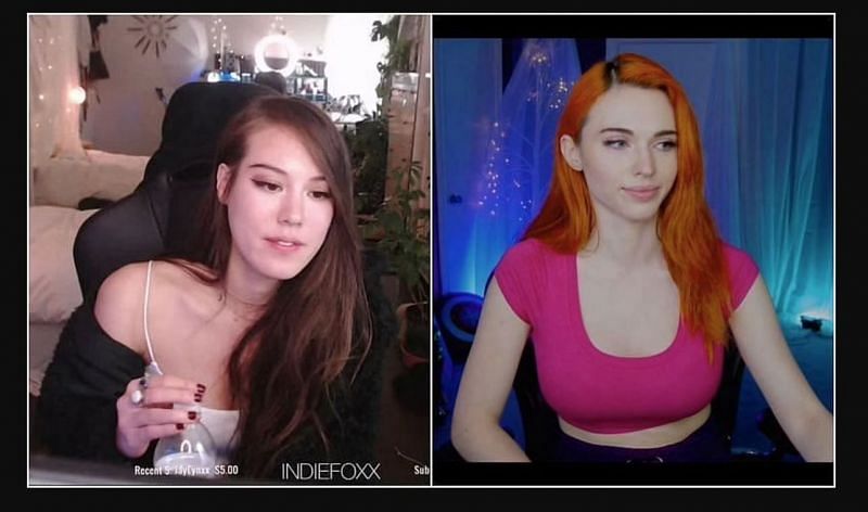 Twitch streamers Amouranth and Indiefoxx have been banned countless times in the past (Image via Sportskeeda)