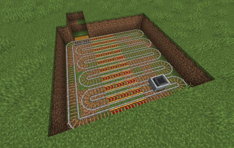 Pattern for rails (Image via Minecraft)