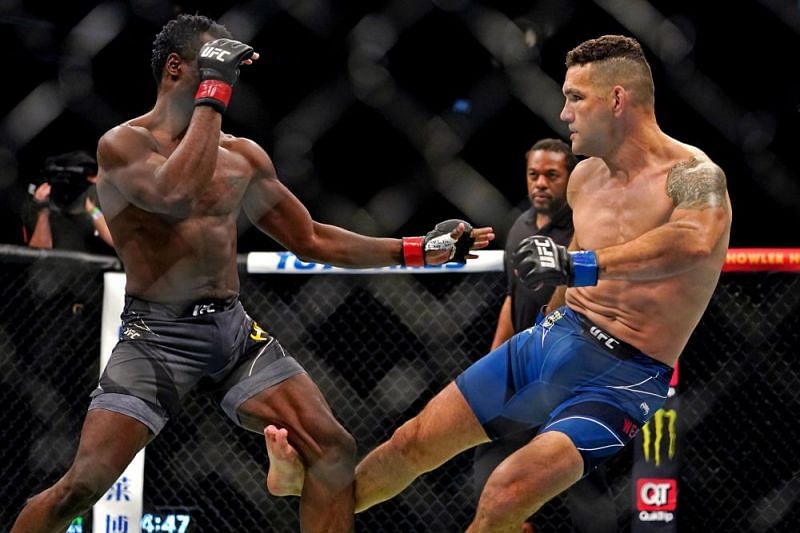 Chris Weidman suffered a similar injury to the one he inflicted on Anderson Silva in his fight with Uriah Hall at UFC 261