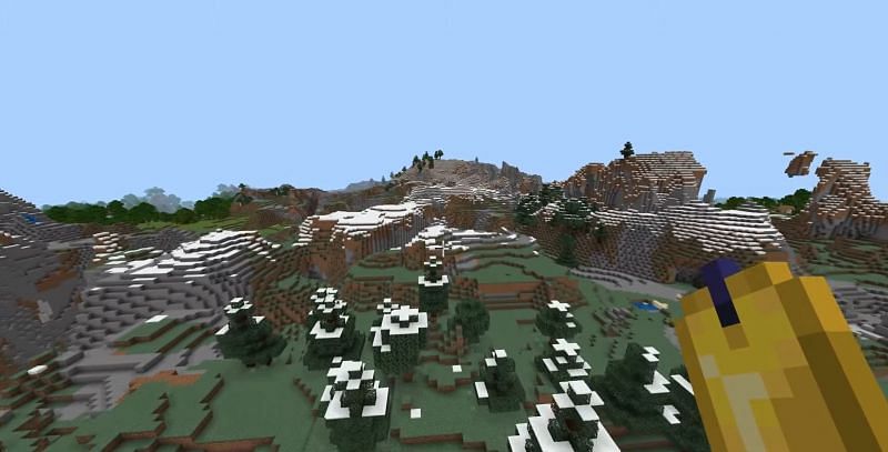 Snowy slopes biome can be found in this beta update (Image via Skippy 6 Gaming on YouTube)