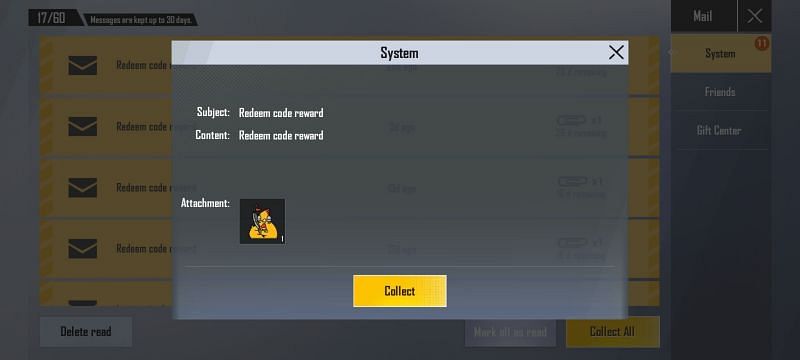 Press the collect button to get the item (Image via PUBG Mobile Lite)