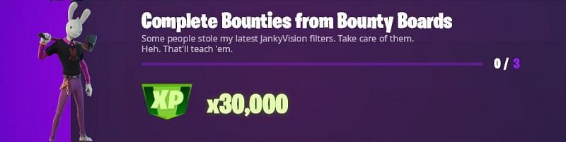 &quot;Complete Bounties from Bounty Boards&quot; Fortnite week 8 Epic challenge (Image via HYPEX/Twitter)