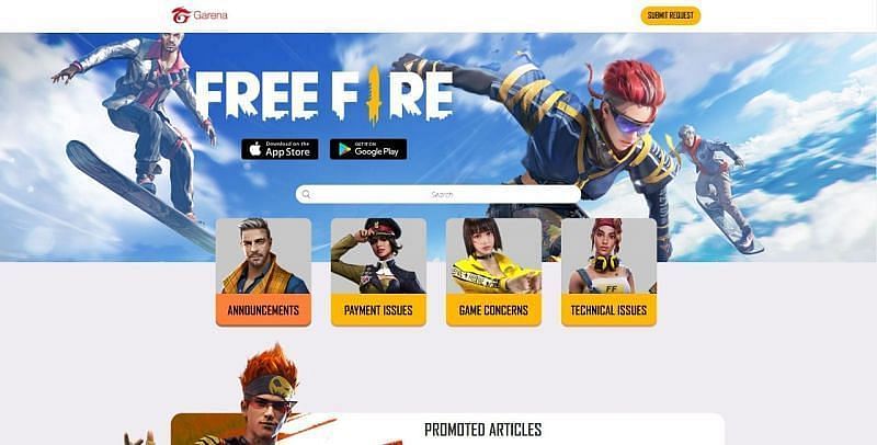 Official Free Fire Help Center (Image via Garena)