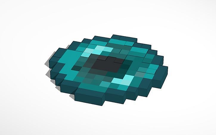 A cool 3D render of an ender pearl (Image via tinkercad)