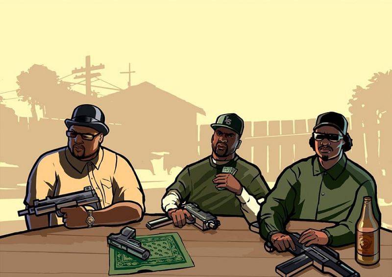 Grove Street is full of iconic characters (Image via Rockstar Games)