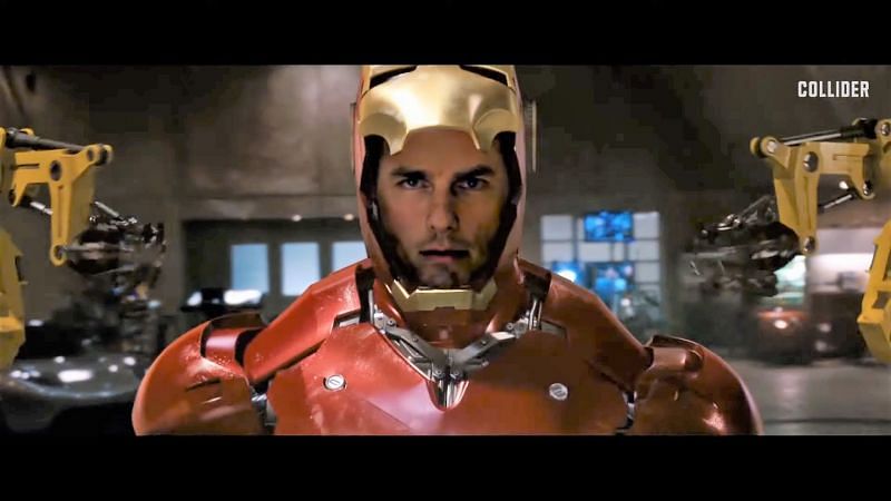 Tom Cruise Deepfaked in Iron Man (2008). (Image via: YouTube/Collider)