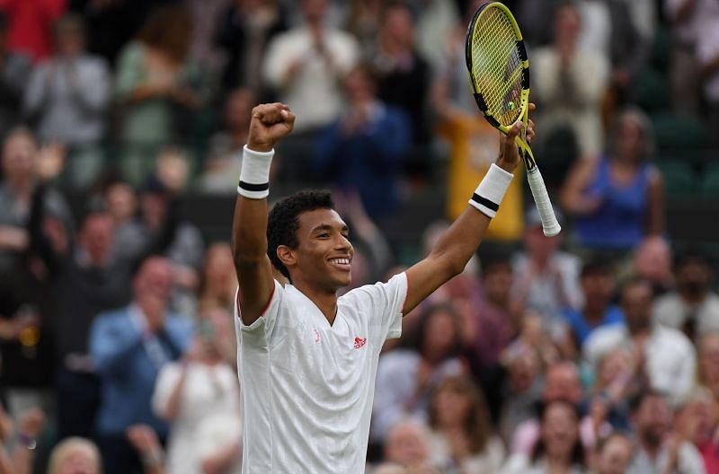 Felix Auger-Aliassime is through to his first Wimbledon quarterfinal.