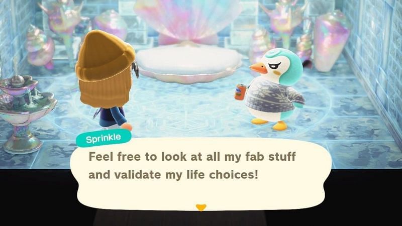 Sprinkle interacting with an Animal Crossing player (Image via Reddit)