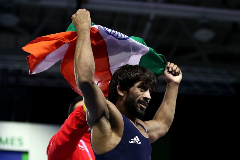 Bajrang Punia after winning gold medal at the 2018 Commonwealth Games