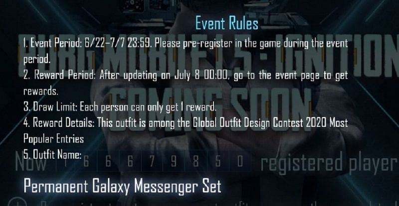 Pre-registration event in the PUBG Mobile global version