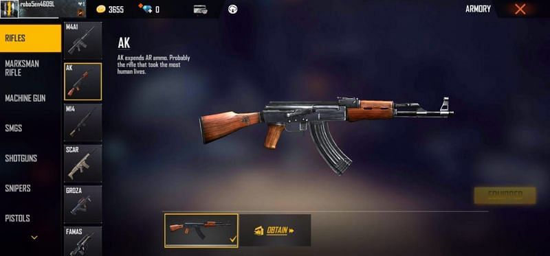 AK (Image via Garena)