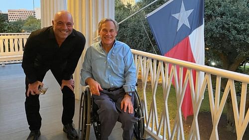 Joe Rogan with Texas governor Greg Abbott [Photo credit: @GregAbbott_TX on Twitter]