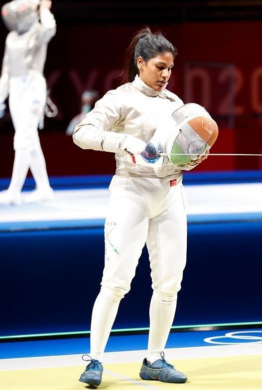 Indian fencer CA Bhavani Devi at the Tokyo Olympics
