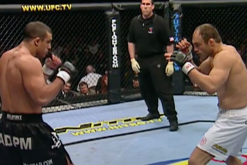 Randy Couture and Vitor Belfort first fought in the UFC&#039;s early days, and then rematched in 2004