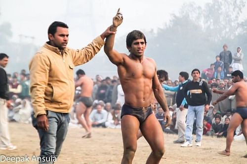 Bajrang Punia in 2014. (Twitter/Deepak Ansuia)