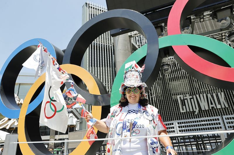 Olympic super fan Vivian Robinson attends the Olympics launch of &quot;Rings Across America&quot; Tour.