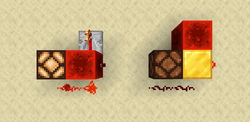 A player using redstone blocks to power various redstone contraptions (Image via minecraft.fandom)