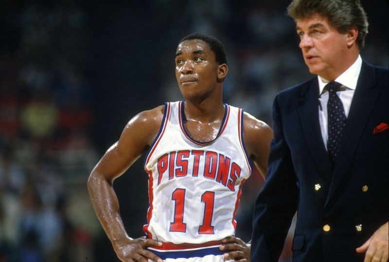 Thomas and Pistons&#039; coach Chuck Daly.