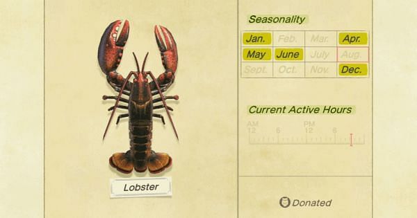Lobsters sell for 4,500 bells in Animal Crossing (Image via Animal Crossing wiki)