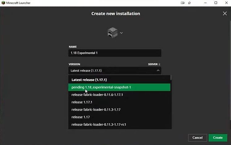 Minecraft launcher new installation screen (Image via slicelime on YouTube)