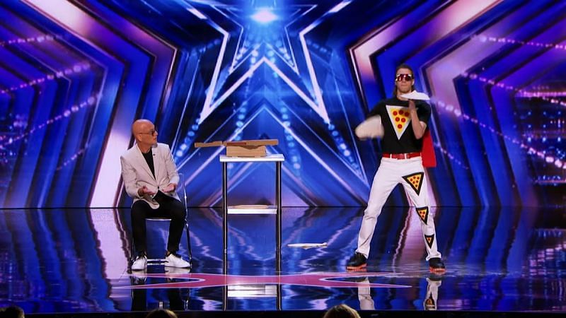 Pizza Man Nick Diesslin showcasing his talents at America&#039;s Got Talent auditions (Image via America&#039;s Got Talent/ NBC)