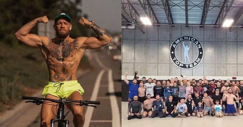 Conor McGregor (left) ; Fighters at American Top Team (right) [Images Courtesy: @thenotoriousmma and @americantopteam on Instagram]