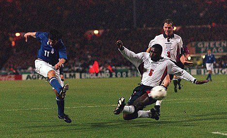 Gianfranco Zola was the match-winner for Italy at the Wembley in 1997