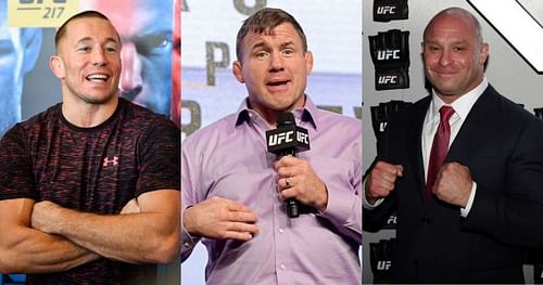 Georges St-Pierre (left); Matt Hughes (center); Matt Serra (right).