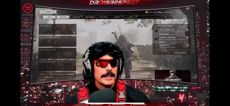 Dr Disrespect is not happy with streaming on YouTube (Image via YouTube)