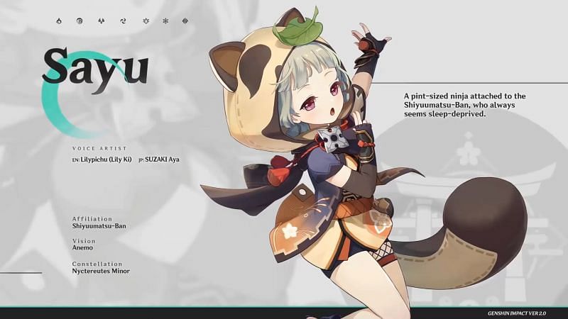LilyPichu has been confirmed as the English voice for Sayu in Genshin Impact (Image via miHoYo)