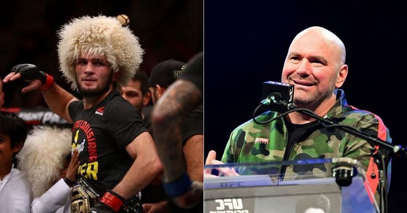 Khabib Nurmagomedov (left) and Dana White (right)