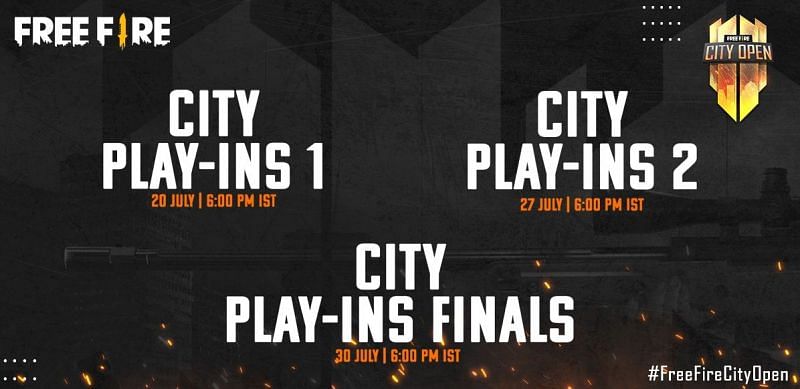 Free Fire City Open Play Ins Schedule