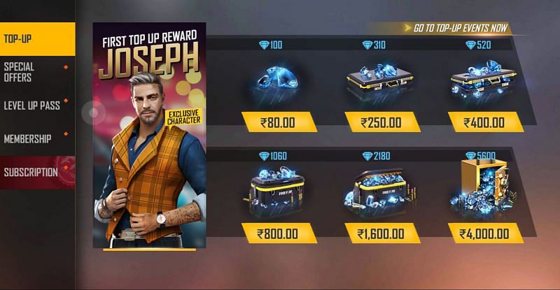 Purchase the desired number of diamonds (Image via Free Fire)