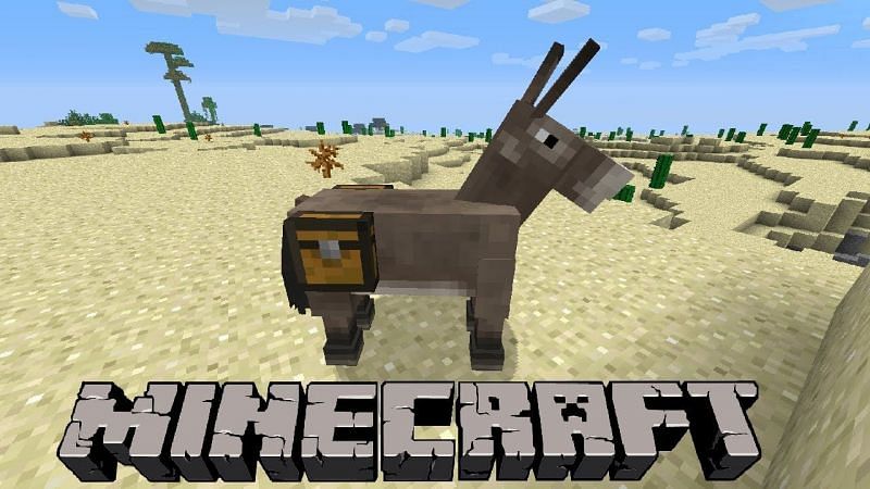 Donkeys can be used by players to travel quickly over most terrain in Minecraft (Image via Mojang)