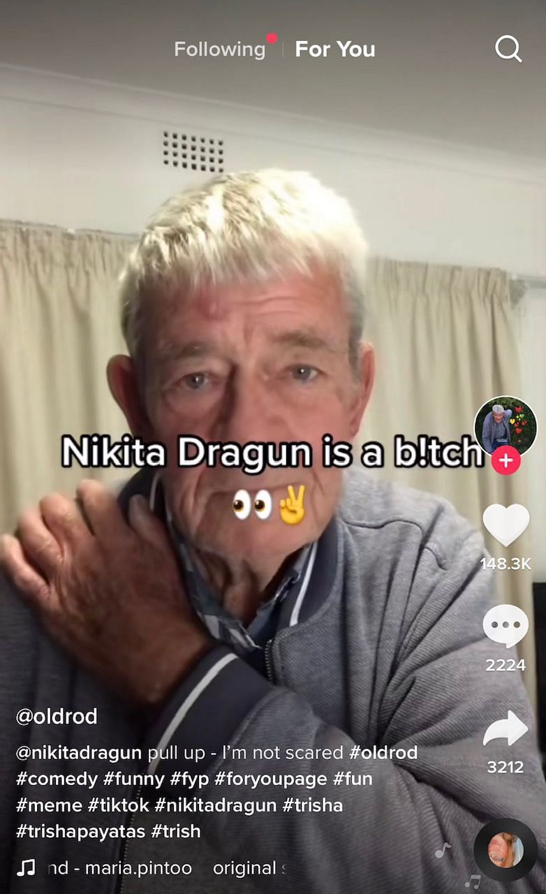 People noticed that his account was being run by his granddaughter (Image via TikTok)