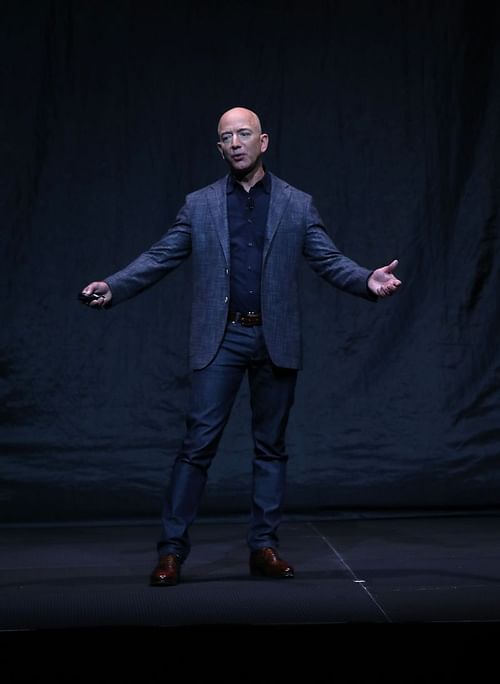 Blue Origin Founder Jeff Bezos Makes Announcement At Satellite 2019 Conference In DC