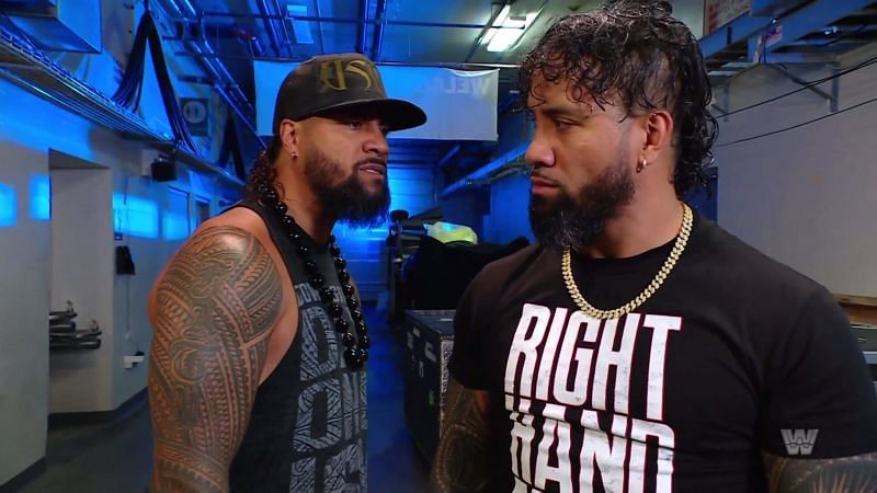 Jimmy Uso (left) has landed himself in trouble again, risking his position in WWE