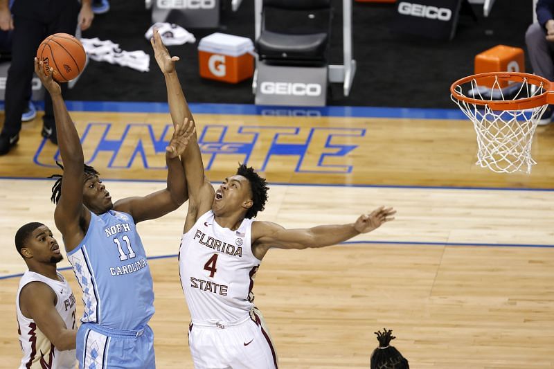 Day'Ron Sharpe (#11) of the North Carolina Tar Heels