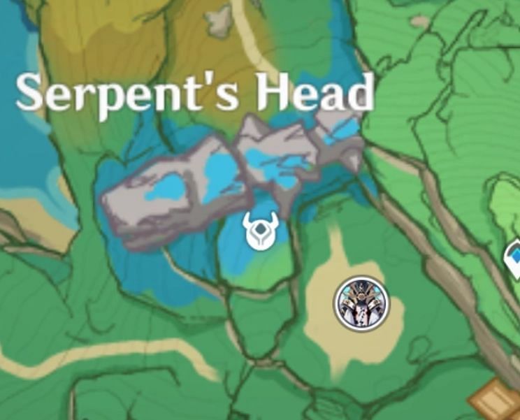 The quest&#039;s main location, as depicted by the Hilichurl icon (Image via Genshin Impact Wiki)