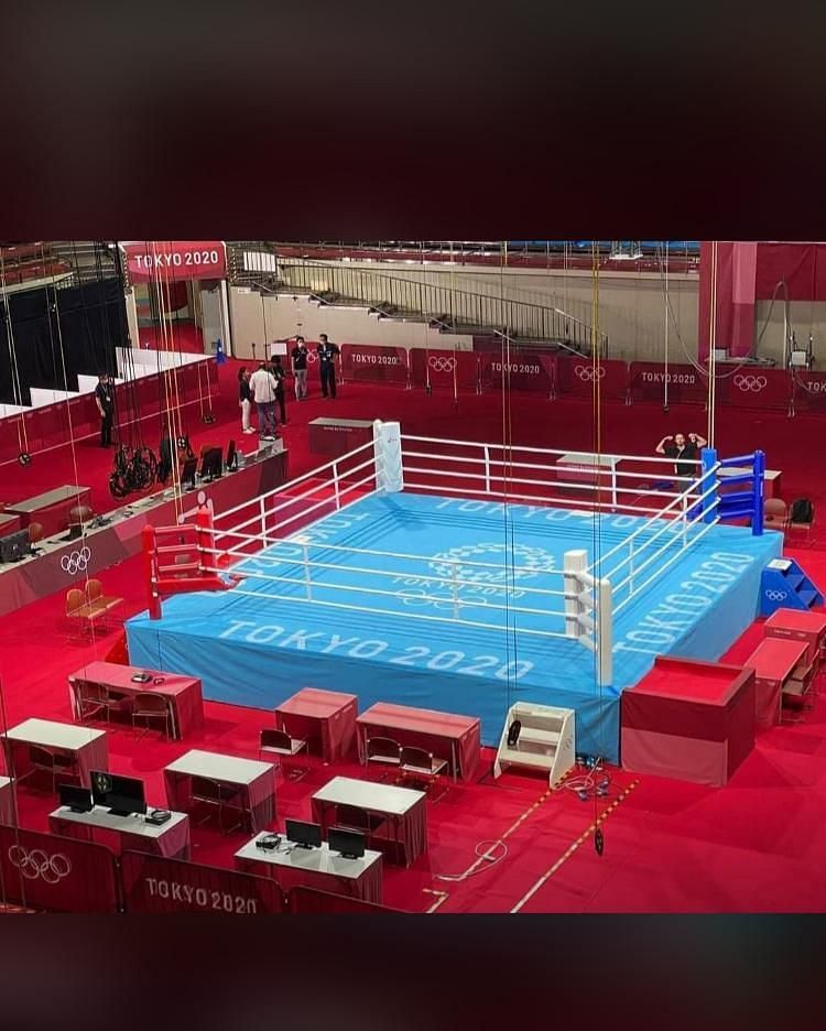 Boxing ring at the Tokyo Olympics