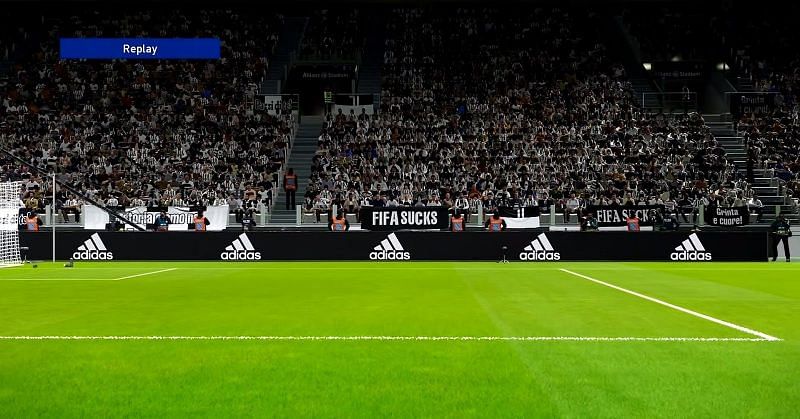 The custom banner in PES (Image via 2SANDER7 YouTube channel)